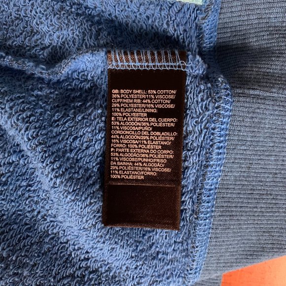 Women's The North Face Small Blue Hooded Full Zip Soft Terry Cloth Jacket EUC - Picture 4 of 12